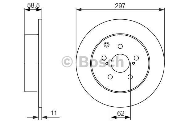 Bosch Rear solid brake disc – price 190 PLN