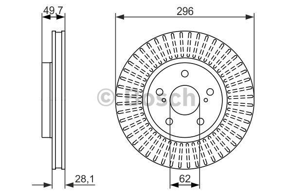 Bosch Front vented brake disc – price 195 PLN
