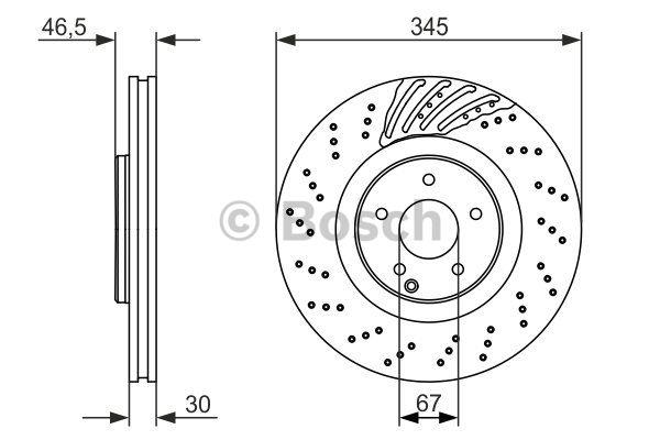 Bosch Front brake disc ventilated – price 261 PLN