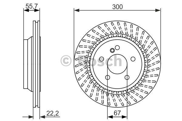 Bosch Rear vented brake disc – price 250 PLN
