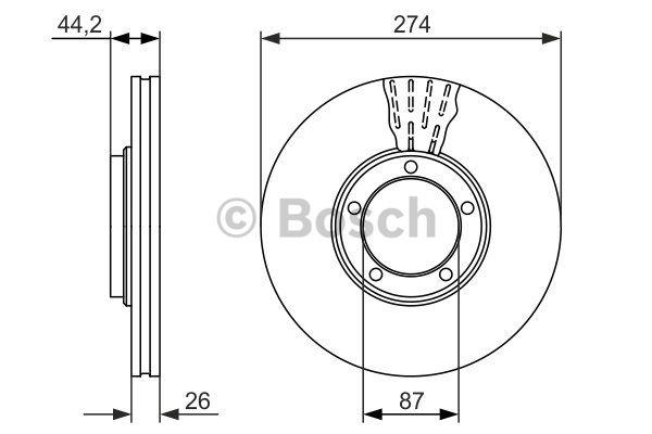 Bosch Front vented brake disc – price [object Object] PLN