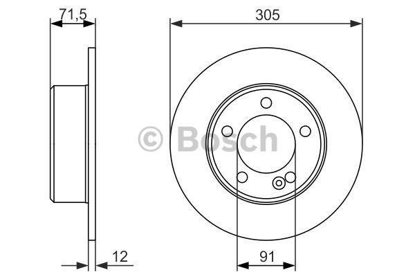 Bosch Rear solid brake disc – price 253 PLN