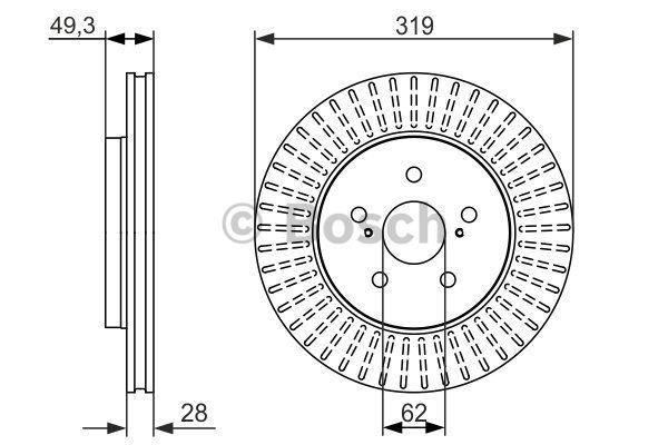 Bosch Front vented brake disc – price [object Object] PLN