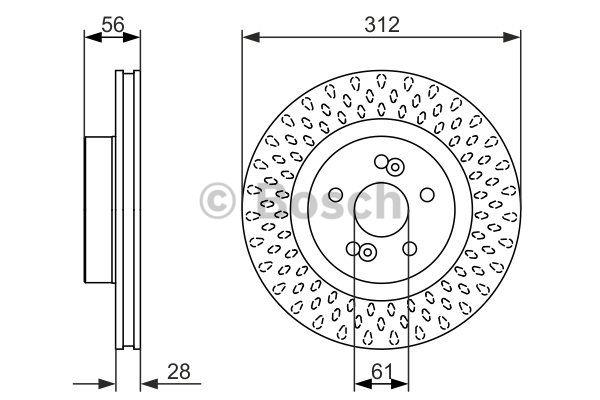 Bosch Front vented brake disc – price 208 PLN