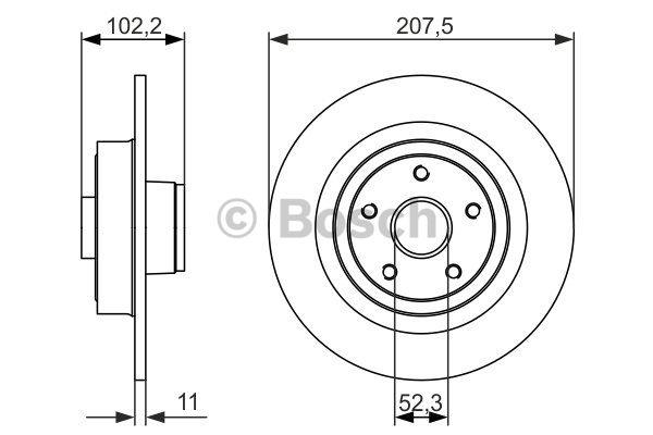Bosch Rear brake disc, non-ventilated – price 273 PLN