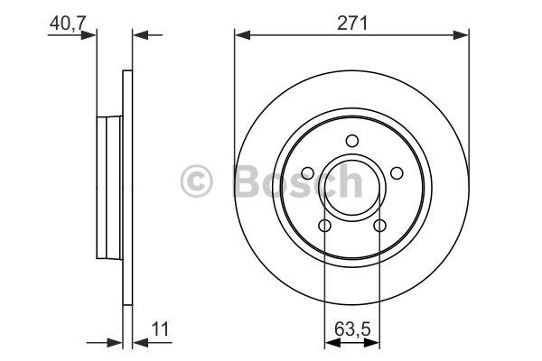 Rear solid brake disc Bosch 0 986 479 763