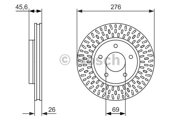 Front vented brake disc Bosch 0 986 479 783