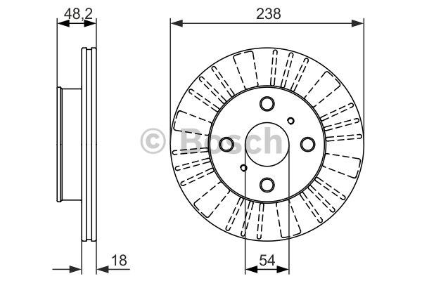 Bosch 0 986 479 862 Front brake disc ventilated 0986479862