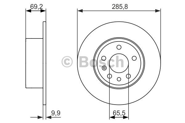 Bosch 0 986 479 866 Rear brake disc, non-ventilated 0986479866