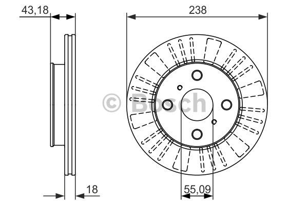 Bosch 0 986 479 867 Front brake disc ventilated 0986479867