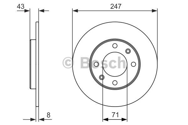 Bosch 0 986 479 870 Rear brake disc, non-ventilated 0986479870