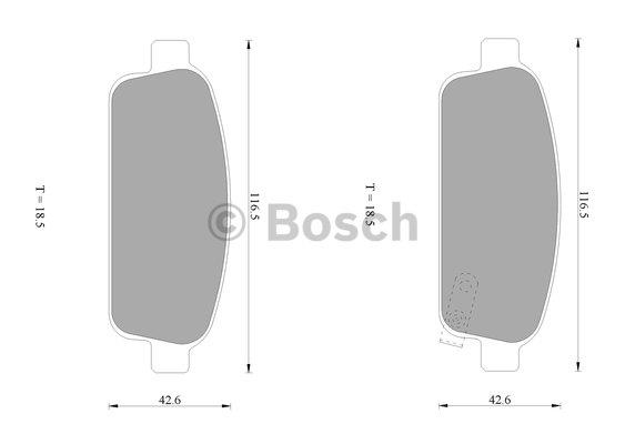 Bosch 0 986 AB1 043 Brake Pad Set, disc brake 0986AB1043