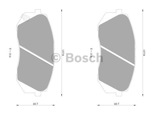 Bosch 0 986 AB1 052 Brake Pad Set, disc brake 0986AB1052