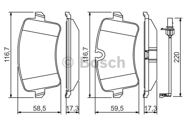 Bosch Rear brake pad set – price 193 PLN