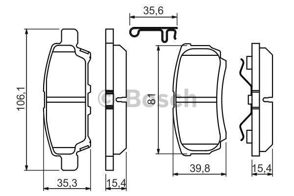 Rear brake pad set Bosch 0 986 494 502