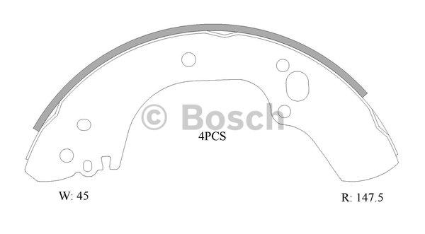 Bosch 0 986 AB1 512 Brake shoe set 0986AB1512