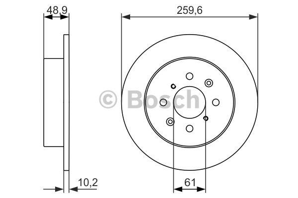 Bosch 0 986 479 928 Rear brake disc, non-ventilated 0986479928