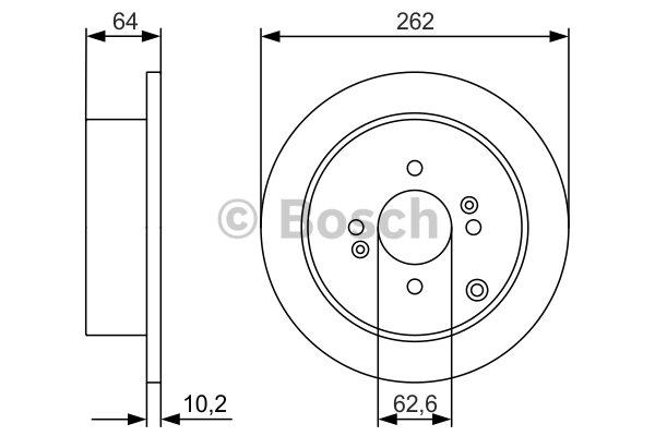 Bosch 0 986 479 983 Rear brake disc, non-ventilated 0986479983