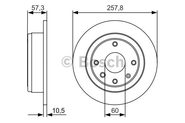 Bosch Rear brake disc, non-ventilated – price 124 PLN