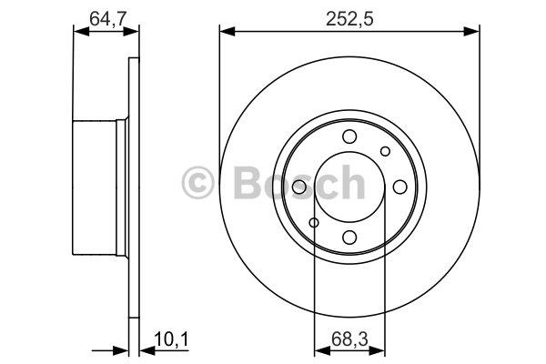 Unventilated front brake disc Bosch 0 986 479 988