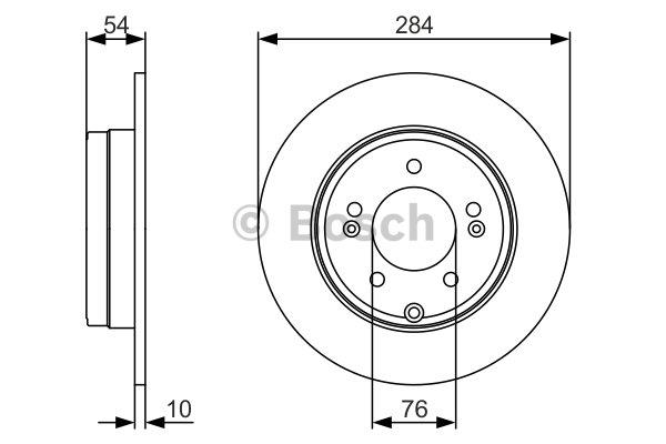 Rear brake disc, non-ventilated Bosch 0 986 479 A45