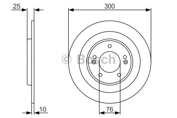 Bosch Rear brake disc, non-ventilated – price 212 PLN