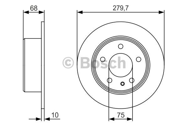 Bosch 0 986 479 R01 Rear brake disc, non-ventilated 0986479R01