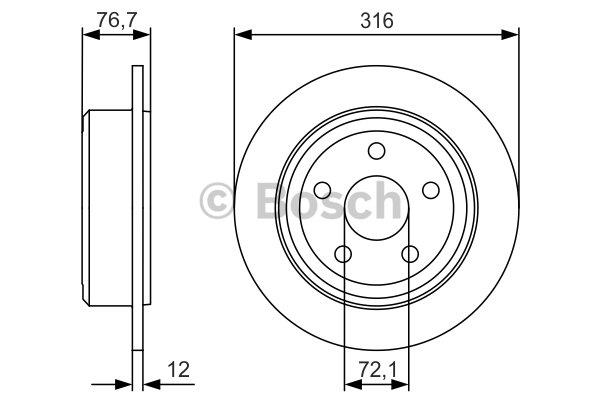 Bosch Rear solid brake disc – price 208 PLN