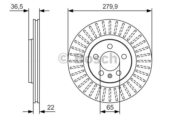Bosch Front vented brake disc – price [object Object] PLN