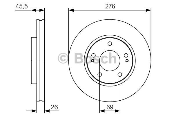 Front vented brake disc Bosch 0 986 479 S00