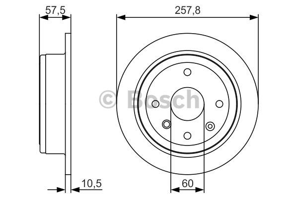 Rear brake disc, non-ventilated Bosch 0 986 479 S08