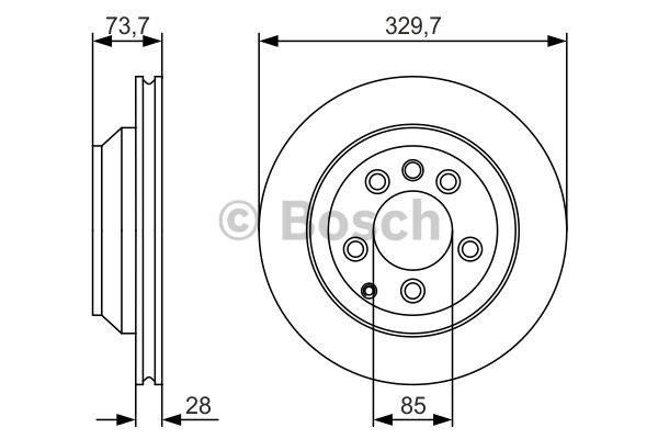 Rear ventilated brake disc Bosch 0 986 479 S20