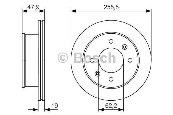 Bosch Front vented brake disc – price 148 PLN