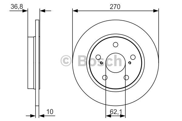 Bosch Rear solid brake disc – price 118 PLN