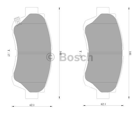 Bosch 0 986 AB2 068 Brake Pad Set, disc brake 0986AB2068