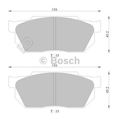 Bosch 0 986 AB2 225 Brake Pad Set, disc brake 0986AB2225