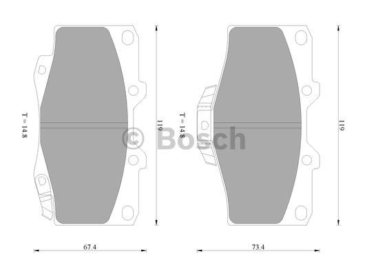Bosch 0 986 505 798 Brake Pad Set, disc brake 0986505798