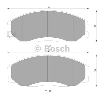 Bosch 0 986 AB3 040 Brake Pad Set, disc brake 0986AB3040