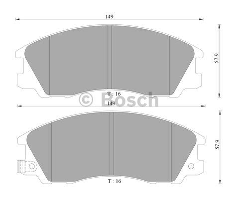 Bosch 0 986 AB3 042 Brake Pad Set, disc brake 0986AB3042