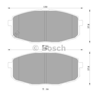 Bosch 0 986 AB3 046 Brake Pad Set, disc brake 0986AB3046