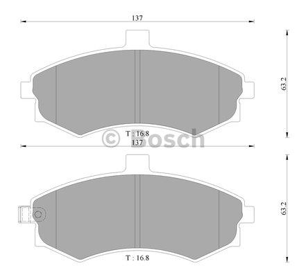Bosch 0 986 AB3 050 Brake Pad Set, disc brake 0986AB3050