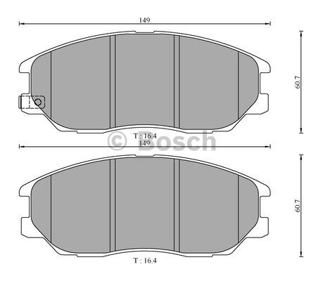 Bosch 0 986 AB3 056 Brake Pad Set, disc brake 0986AB3056