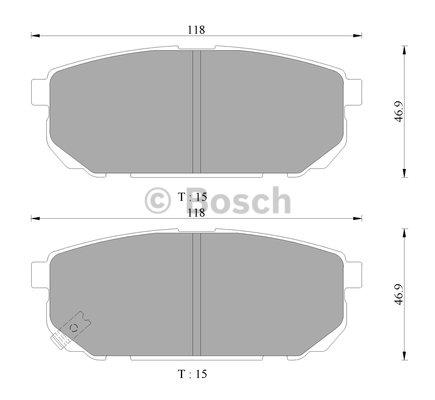 Bosch 0 986 AB3 070 Brake Pad Set, disc brake 0986AB3070