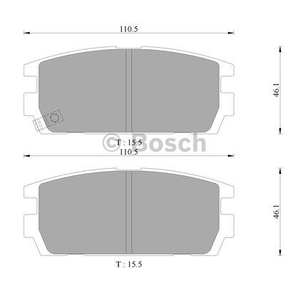 Bosch 0 986 AB3 080 Brake Pad Set, disc brake 0986AB3080