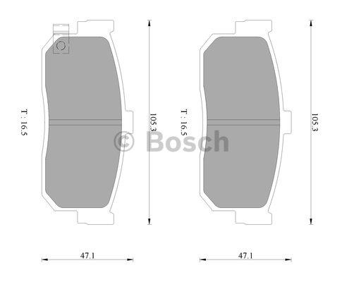 Bosch 0 986 AB3 084 Brake Pad Set, disc brake 0986AB3084