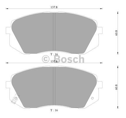 Bosch 0 986 AB3 091 Brake Pad Set, disc brake 0986AB3091