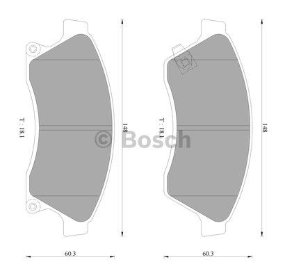 Bosch 0 986 AB3 096 Brake Pad Set, disc brake 0986AB3096