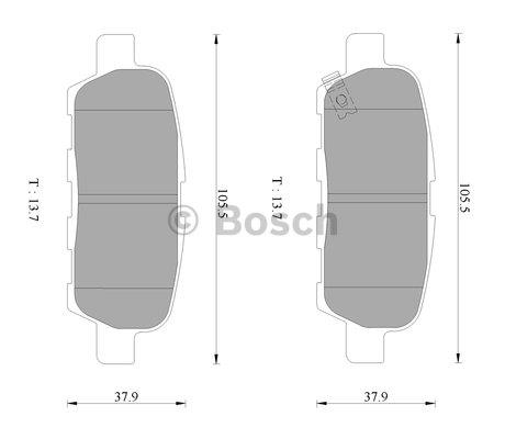 Bosch 0 986 AB3 104 Brake Pad Set, disc brake 0986AB3104