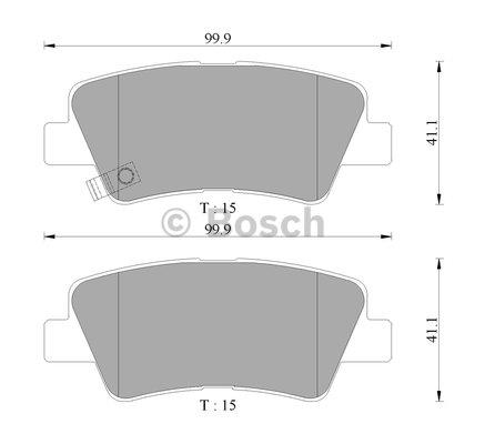 Bosch 0 986 AB3 121 Brake Pad Set, disc brake 0986AB3121