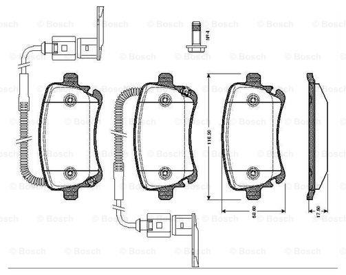 Bosch 0 986 TB2 425 Brake Pad Set, disc brake 0986TB2425